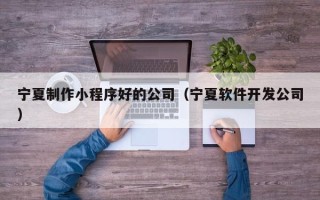 吉林宁夏制作小程序好的公司（宁夏软件开发公司）